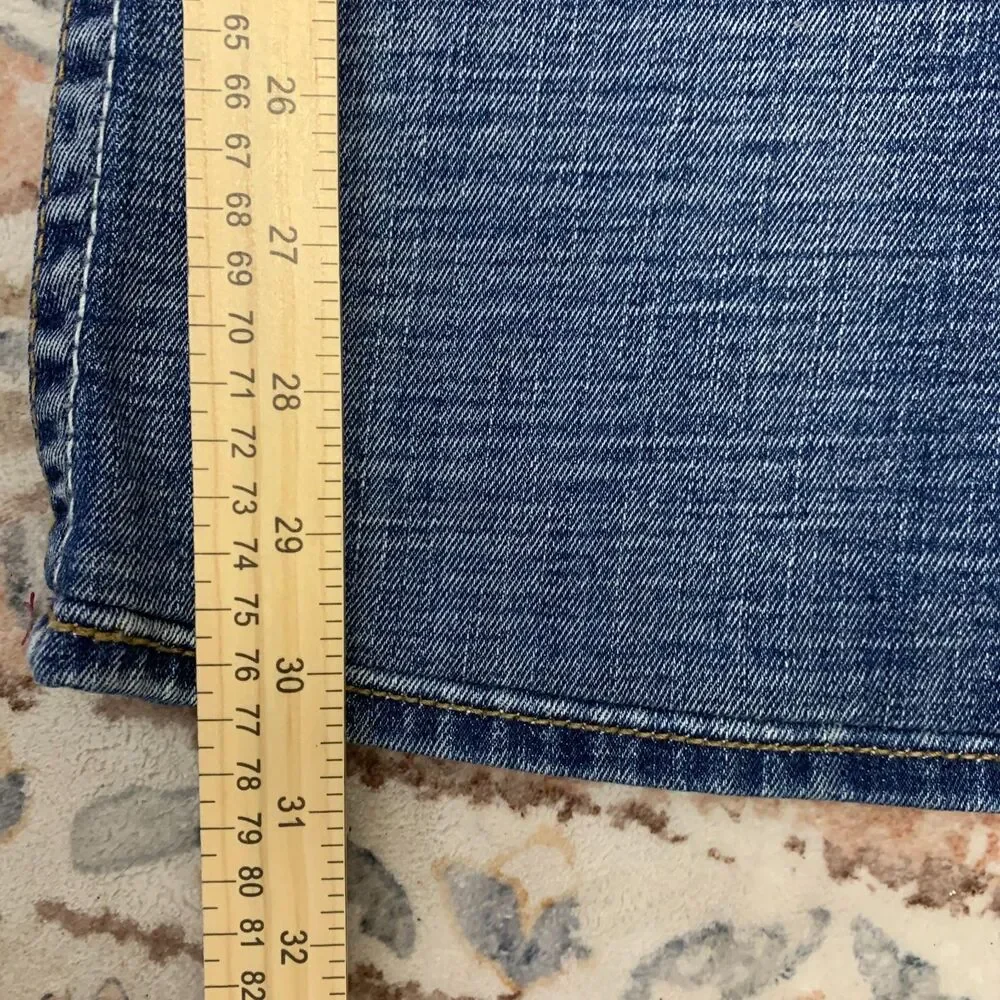 Big Star Womens Maddie Boot Mid-rise Jeans Y2K Button‎ flap Pockets Faded 33x30
